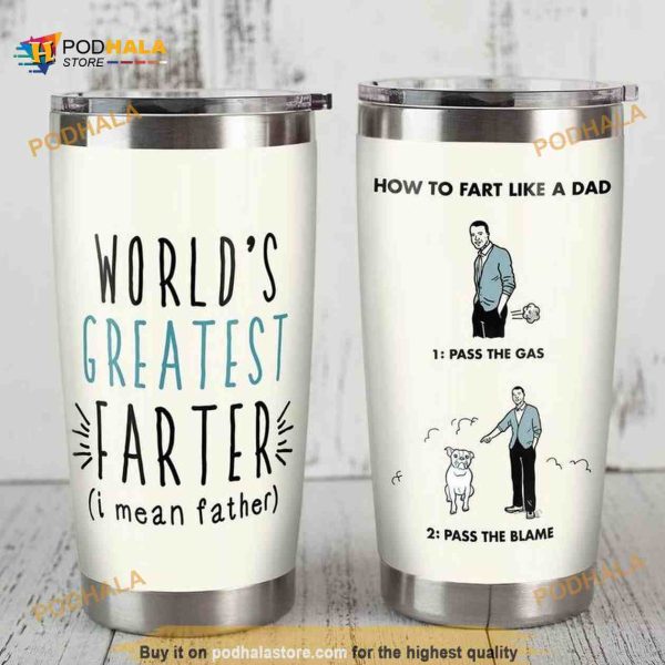 Boston Terrier Dad Funny Gift Travel Coffee Tumbler