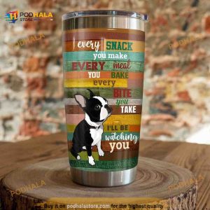 Boston Terrier Dog Snack Meal Bitte Gift Travel Coffee Tumbler