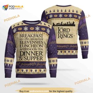 Breakfast Lotr Ugly Wool Christmas Sweater