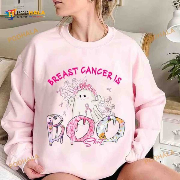 Breast Cancer Is Boo Sheet Pink Ribbon Bandana Boo Halloween Shirt