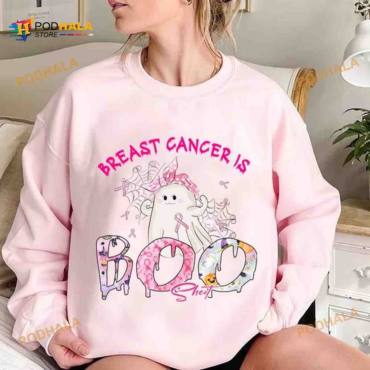 In October We Wear Pink Breast Cancer Awareness Halloween Boo Costume Shirt  - Bring Your Ideas, Thoughts And Imaginations Into Reality Today