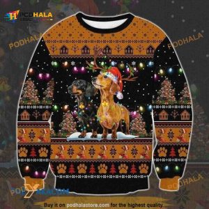 Brown Dachshund Christmas 3D Funny Ugly Christmas Sweater