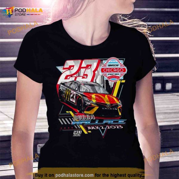 Bubba Wallace 23 2023 Chicago Street Race Inaugural Event July 2 Shirt