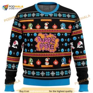 Bubble Bobble Christmas Ugly Wool Sweater
