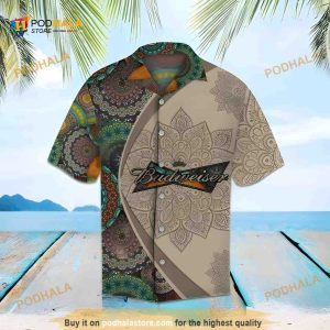 Budweiser Beer Hawaiian Shirt, Mandala Pattern Beach Lovers Gift Aloha Shirt