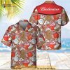 Budweiser Beer Hawaiian Shirt, Tropical Coconut Pattern Aloha Shirt