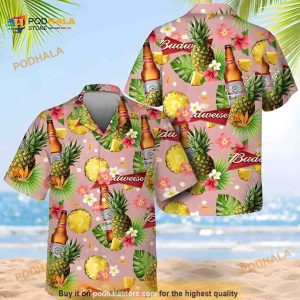 Budweiser Beer Hawaiian Shirt, Tropical Pattern Beach Lovers Gift Aloha Shirt