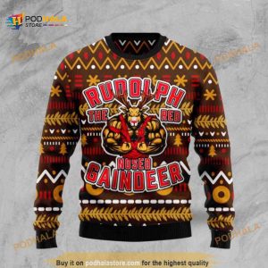 Buffed Rudolph The Red-Nosed Reindeer Christmas 3D Sweater