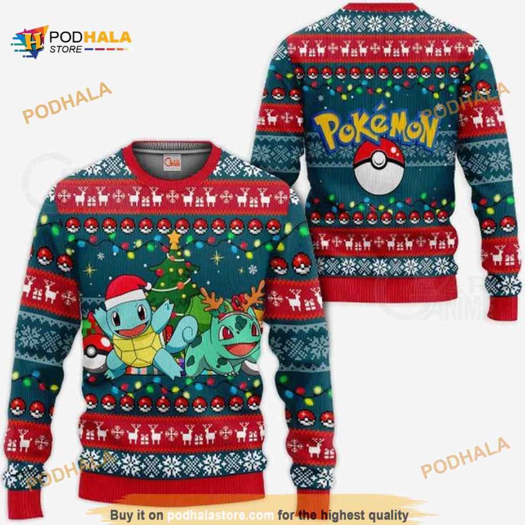 Bulbasaur And Squirtle Ugly Christmas Pokemon Xmas Sweater