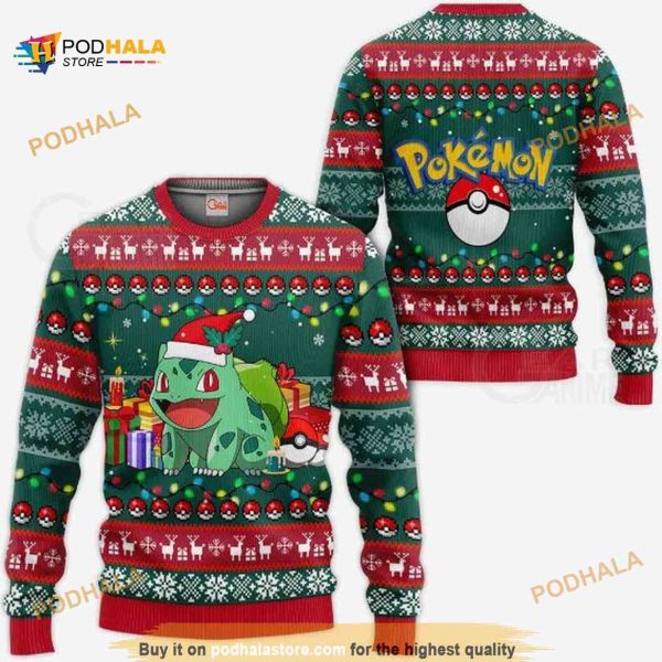 Bulbasaur Ugly Christmas Pokemon Anime Xmas Sweater