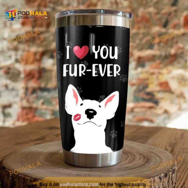 Bull Terrier Dog I Love You Gift Travel Coffee Tumbler