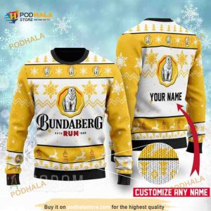 Bundaberg Rum Drink Lover Personalized Xmas Ugly Christmas Sweater