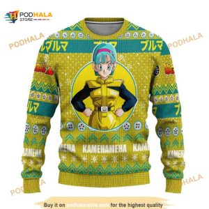 Bunma Dragon Ball Anime Xmas Wool Funny Ugly Christmas Sweater