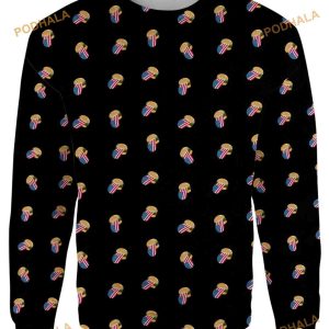 Burger Tongue Christmas 3D Funny Ugly Christmas Sweater