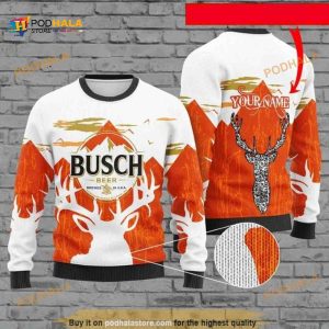 Busch Beer Logo Drink Lover Personalized Xmas Ugly Christmas Sweater