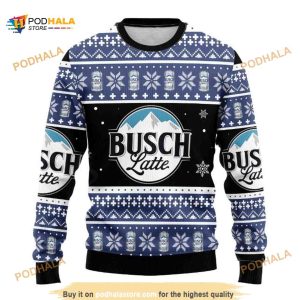 Busch Latte Beer Christmas Funny Ugly Christmas Sweater
