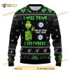 Busch Light Beer X Grinch I Will Drink Everywhere Funny Ugly Christmas Sweater