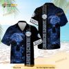 Busch Light Hawaiian Shirt, Blue Smoky Skull, Gifts For Beer Drinkers