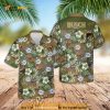 Busch Light Hawaiian Shirt, Deer And Tropical Flower Pattern