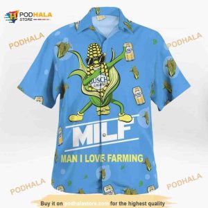Busch Light Hawaiian Shirt, Funny MILF Man I Love Farming Corn