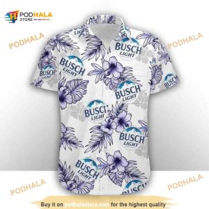 Busch Light Hawaiian Shirt, Hibiscus Flowers For Busch Fans