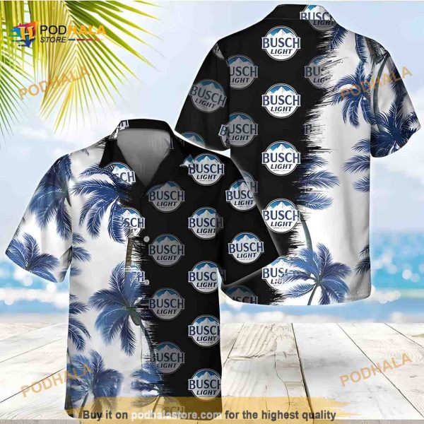 Busch Light Hawaiian Shirt Palm Trees Beach Gift For Friend