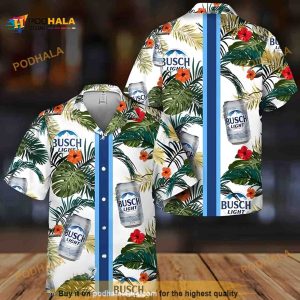 Busch Light Hawaiian Shirt, Tropical Summer Flowers Beach Lovers Gift