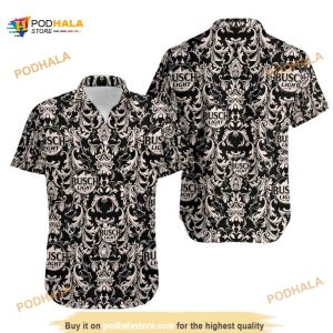 Busch Light Hawaiian Shirt, Unique Renaissance Pattern Dark Theme