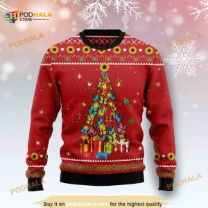 Butterfly Christmas Tree 3D Funny Ugly Christmas Sweater