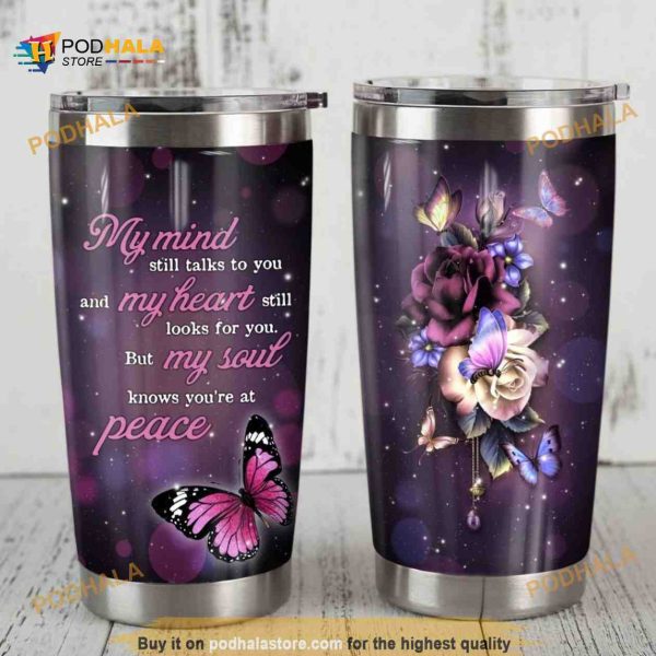 Butterfly Flower Gift Travel Coffee Tumbler All Over Print