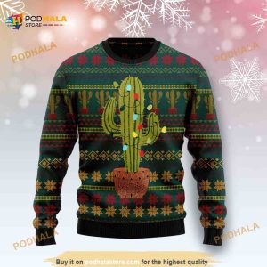 Cactus Christmas 3D Funny Ugly Christmas Sweater