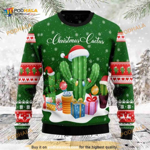 Cactus Christmas 3D Funny Ugly Sweater