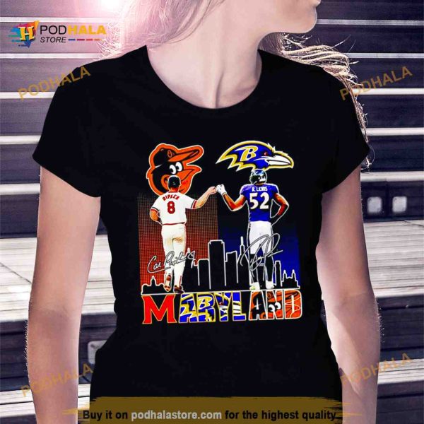 Cal Ripken and Ray Lewis Maryland signatures Shirt