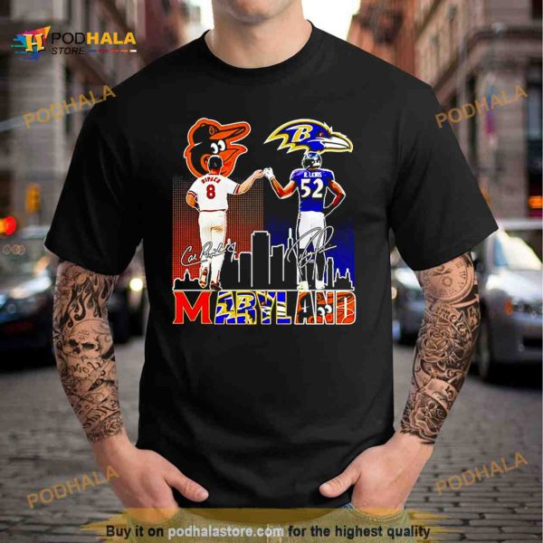 Cal Ripken and Ray Lewis Maryland signatures Shirt