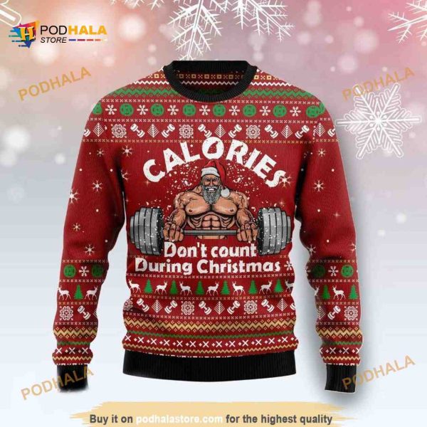 Calories Dont Count During Christmas 3D Funny Ugly Christmas Sweater