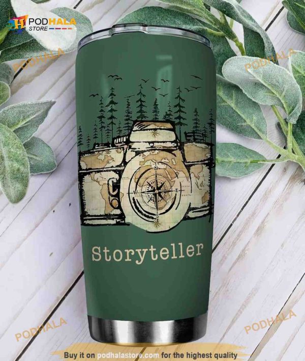 Camera Retro Graphic Stainless Steel Cup Coffee Tumbler
