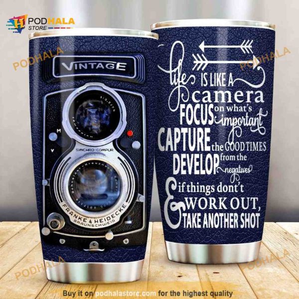 Camera Stainless Steel Cup Coffee Tumbler