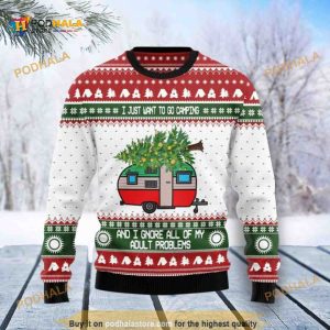 Camping Christmas Funny Ugly Christmas Sweater 3D