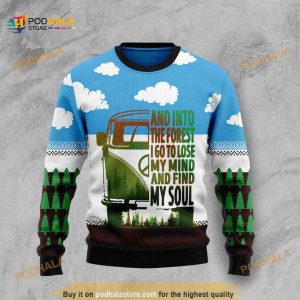 Camping Forest My Soul Xmas 3D Funny Ugly Christmas Sweater