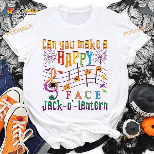 Can You Make A Happy Face Jack O’ Lantern Halloween Shirt For Music Lovers