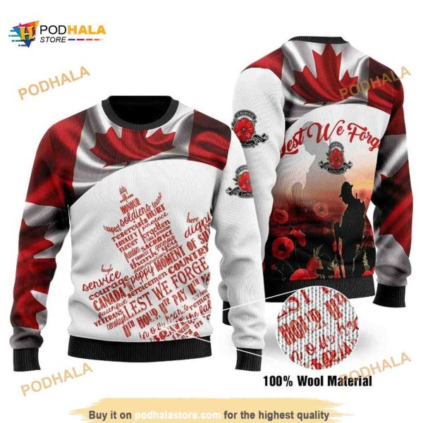 Canadian Veterans Xmas Funny Ugly Christmas Sweater 3D