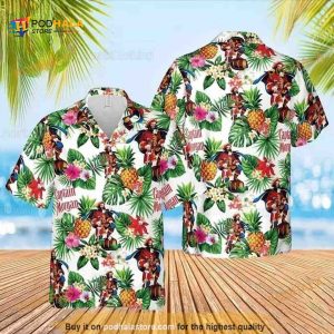 Captain Morgan Hawaiian Shirt, Tropical Pineapple Pattern Gift For Beach Trip