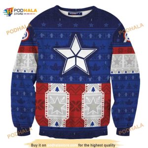 Captain Rogers Unisex Xmas 3D Funny Ugly Christmas Sweater