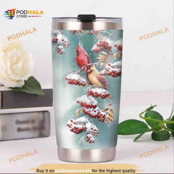 Cardinal Winter Gift Travel Coffee Tumbler All Over Print