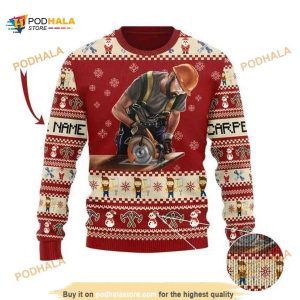 Carpenter Personalized Xmas Funny Ugly Christmas Sweater