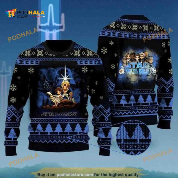 Cartoon Star Wars Characters Ugly Christmas Sweater