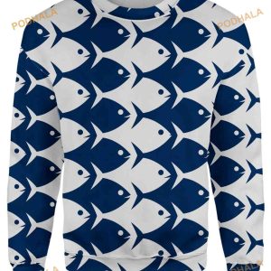 Cast Blue Large 3D Xmas Funny Ugly Sweater