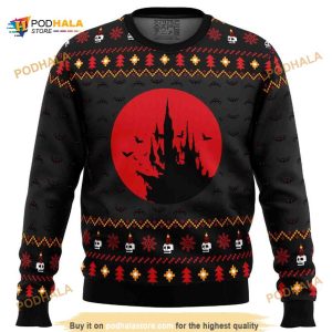 Castlevania Creepy Castle Ugly Xmas Wool Sweater