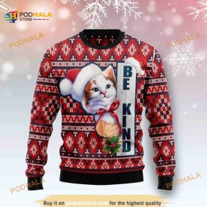 Cat Be Kind Xmas Funny Ugly Christmas Sweater 3D