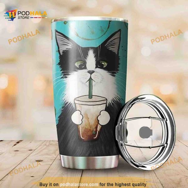 Cat Drink Coffee Coffee Tumbler All Over Print
